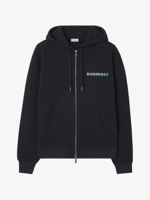 Burberry heritage-logo cotton zip hoodie