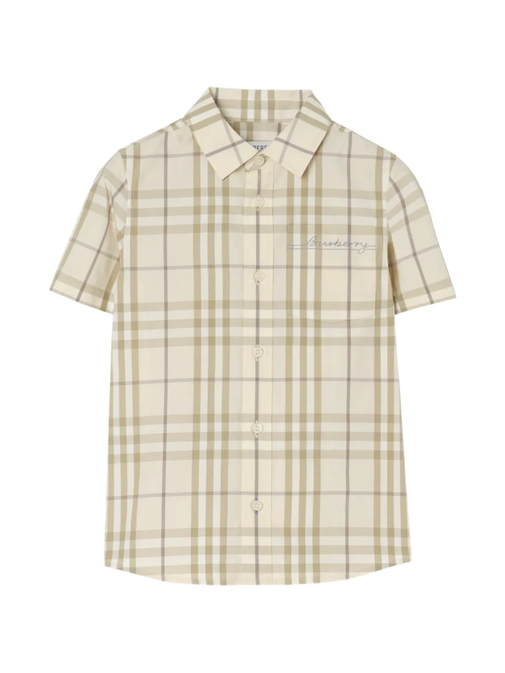 Burberry Kids' Check Cotton Shirt In Neutral