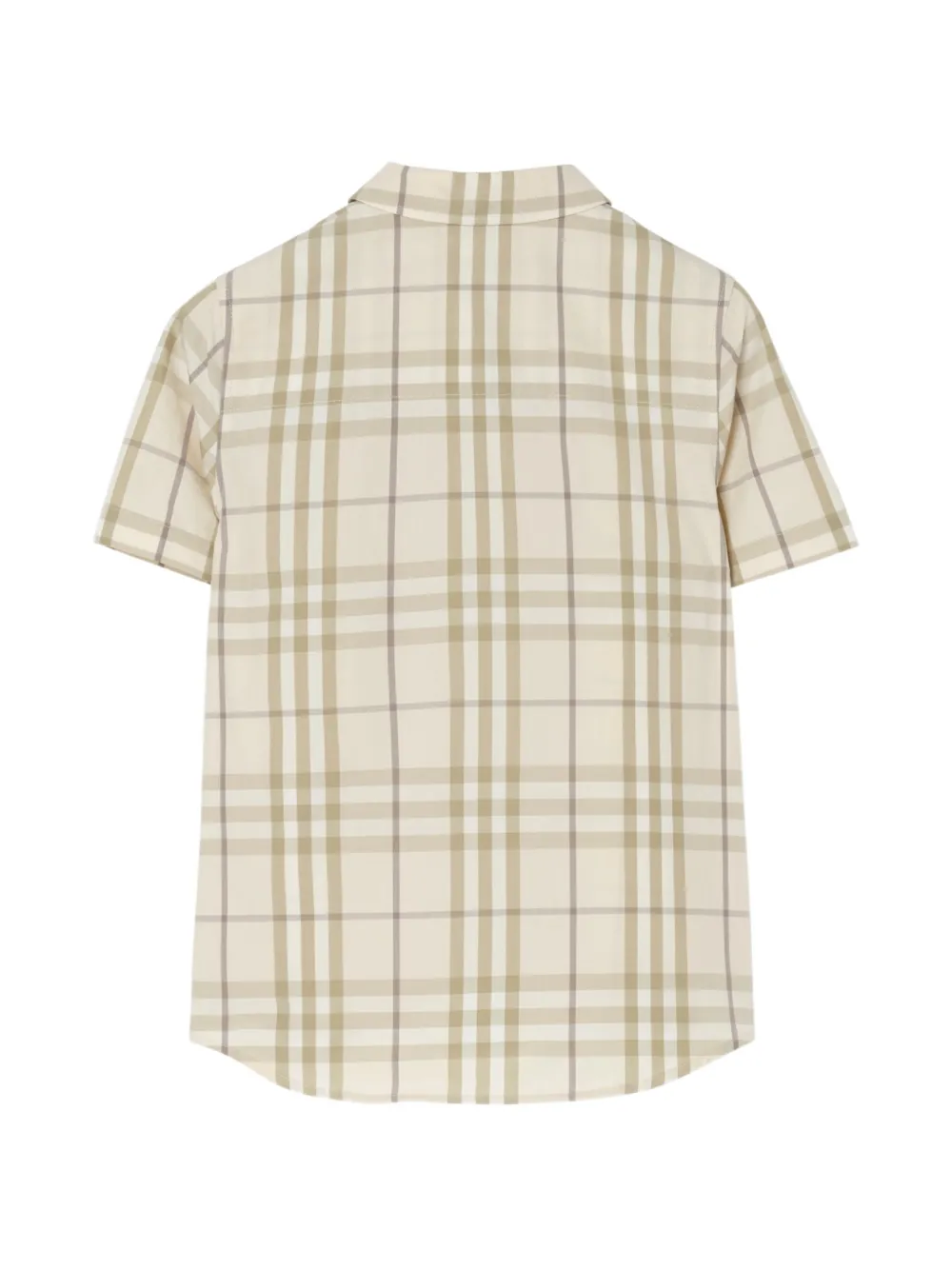 Burberry Kids Geruit katoenen shirt Beige