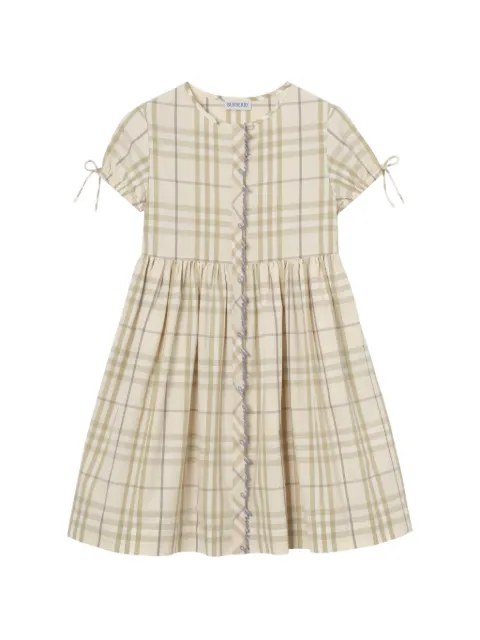 Burberry Kids check ruffled mini dress