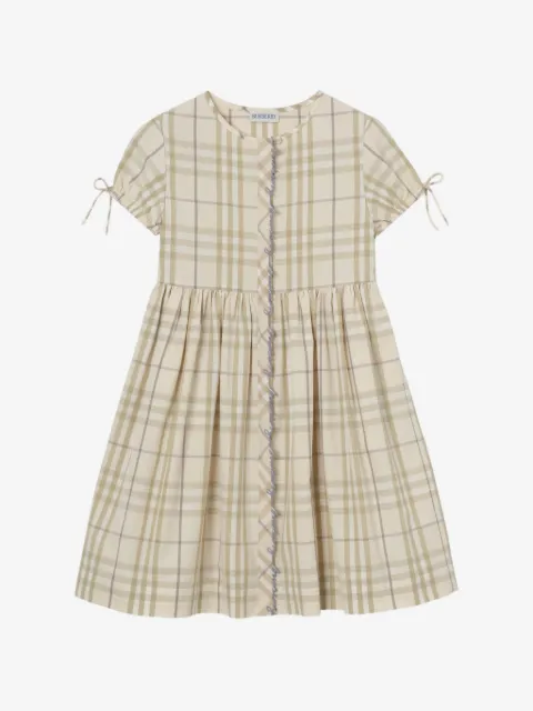 Burberry Kids robe courte en tweed à carreaux