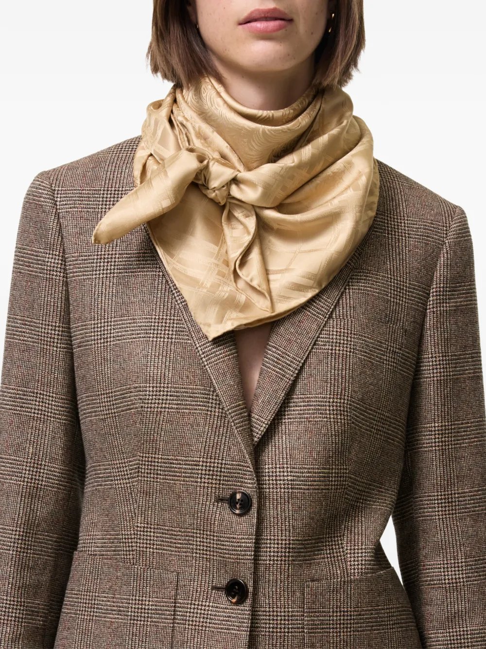 Burberry Zijden sjaal met bloemen-detail Beige