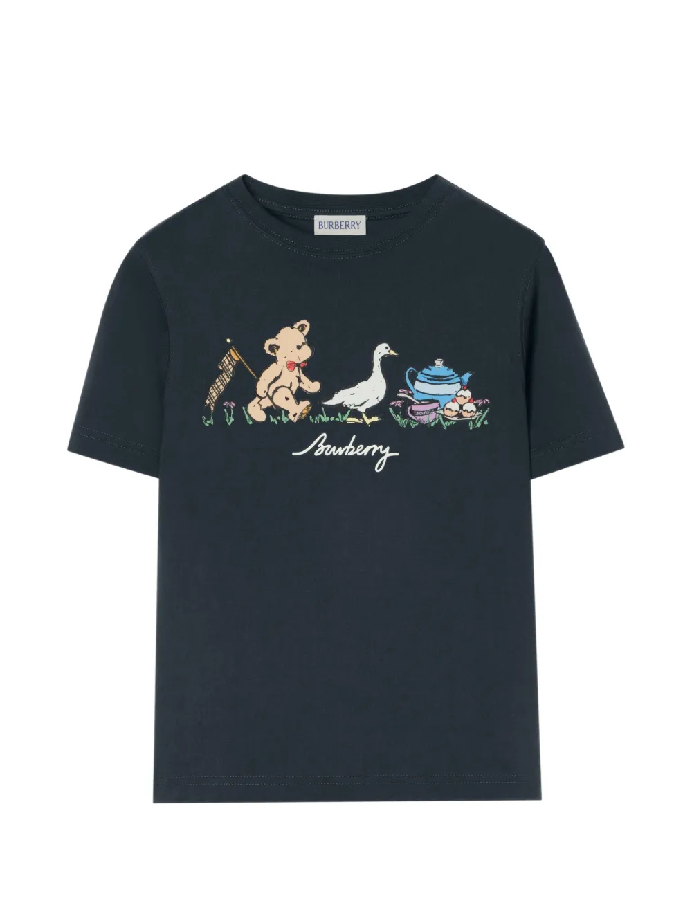 Burberry Kids teddy bear’s picnic cotton T-shirt - Blu