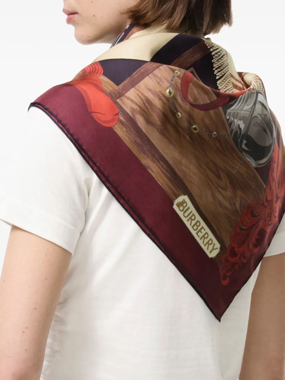 Burberry Wardrobe zijden sjaal Rood