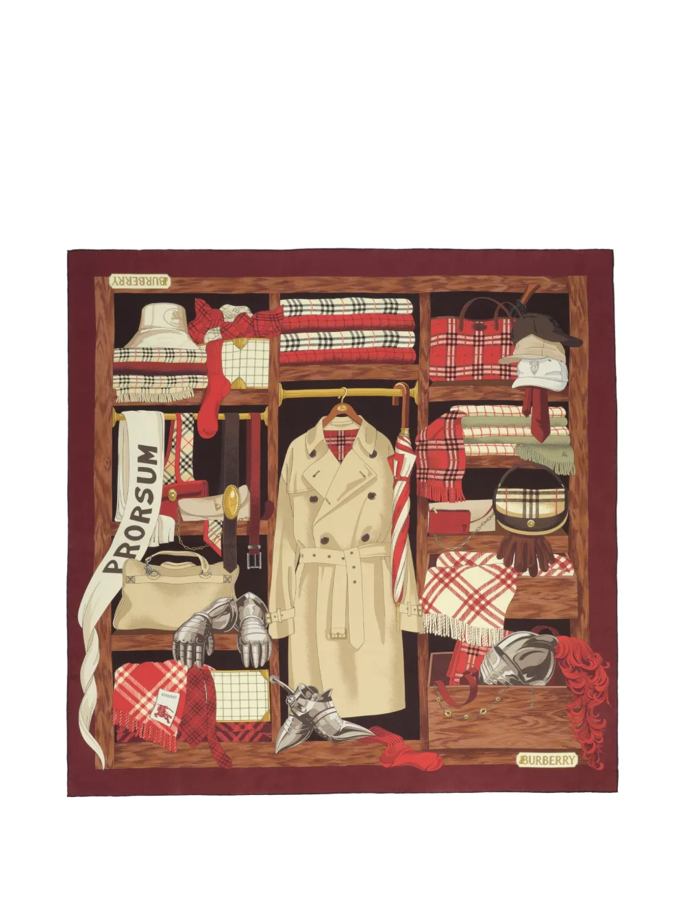 Burberry wardrobe silk scarf - Rosso