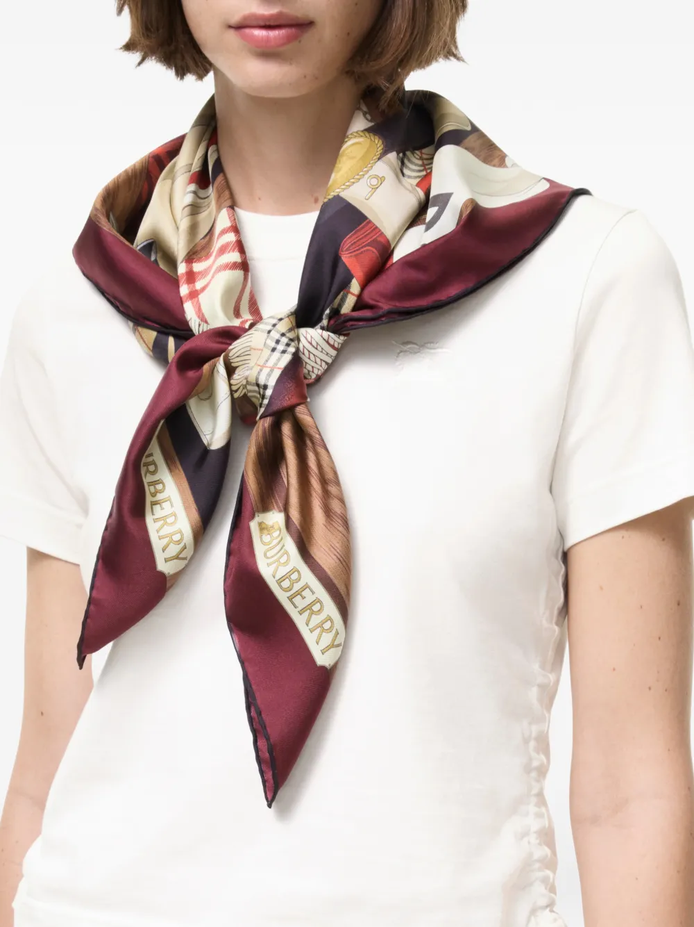 Burberry Wardrobe zijden sjaal Rood