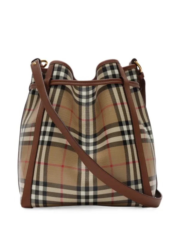 Burberry Mini Check Bucket Bag | Neutrals | FARFETCH