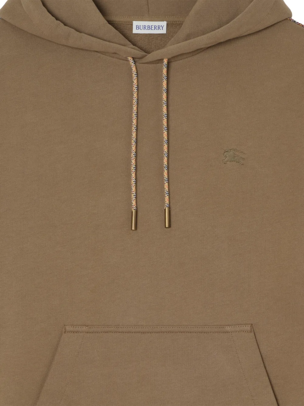 Burberry Katoenen hoodie met geruite afwerking Bruin