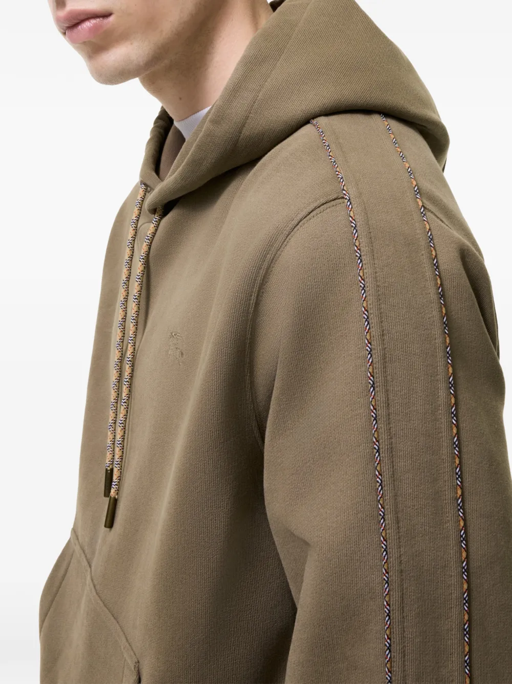 Burberry Katoenen hoodie met geruite afwerking Bruin
