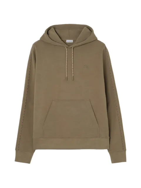 Burberry Check-piping cotton hoodie