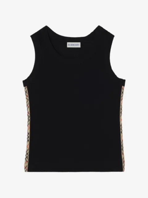Burberry Kids Check-trim stretch cotton vest