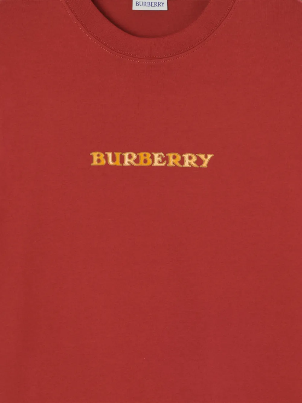 Burberry Katoenen T-shirt met logo Rood