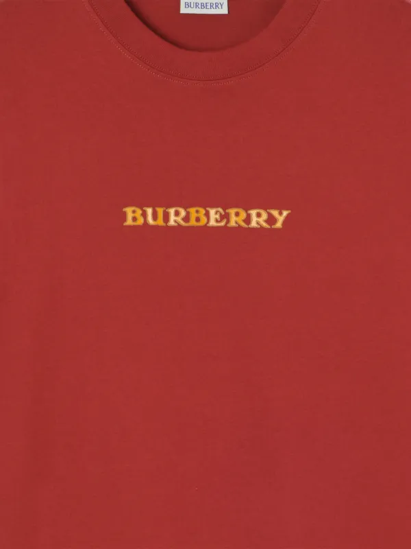 Burberry Heritage Logo Cotton T-shirt | Red | FARFETCH JO