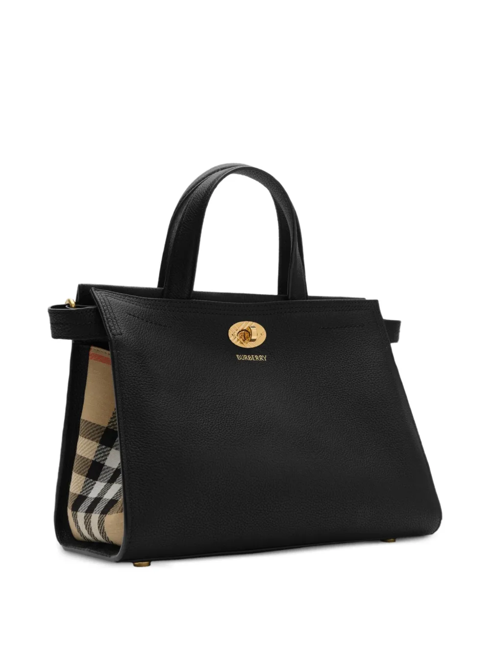 Burberry Cotswolds Check mini-shopper Zwart