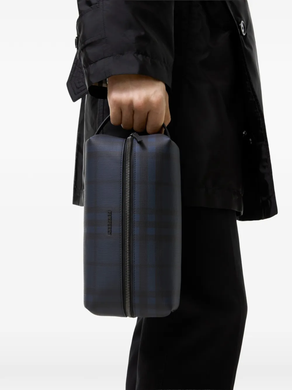Burberry Geruite toilettas Blauw