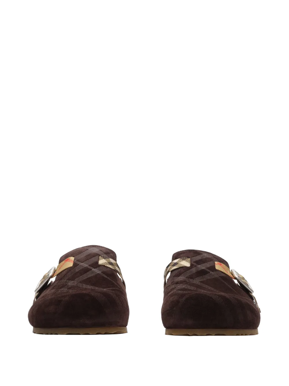 Burberry Check shearling Urchin clogs Bruin