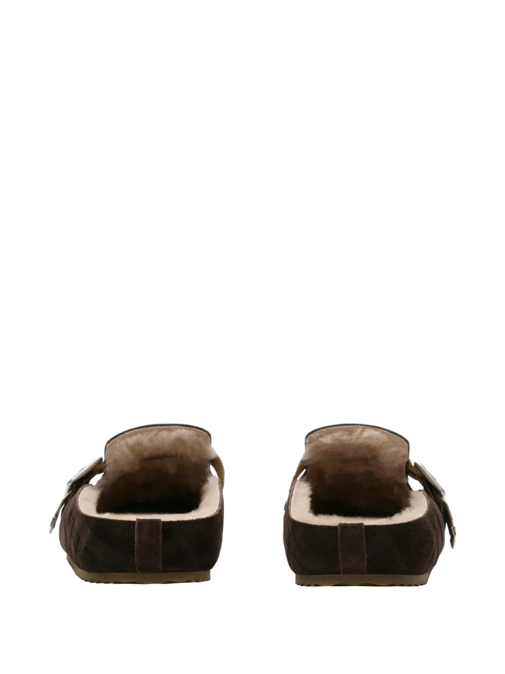 Burberry Check shearling Urchin clogs Bruin