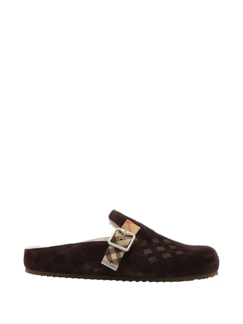 Burberry Check shearling Urchin clogs