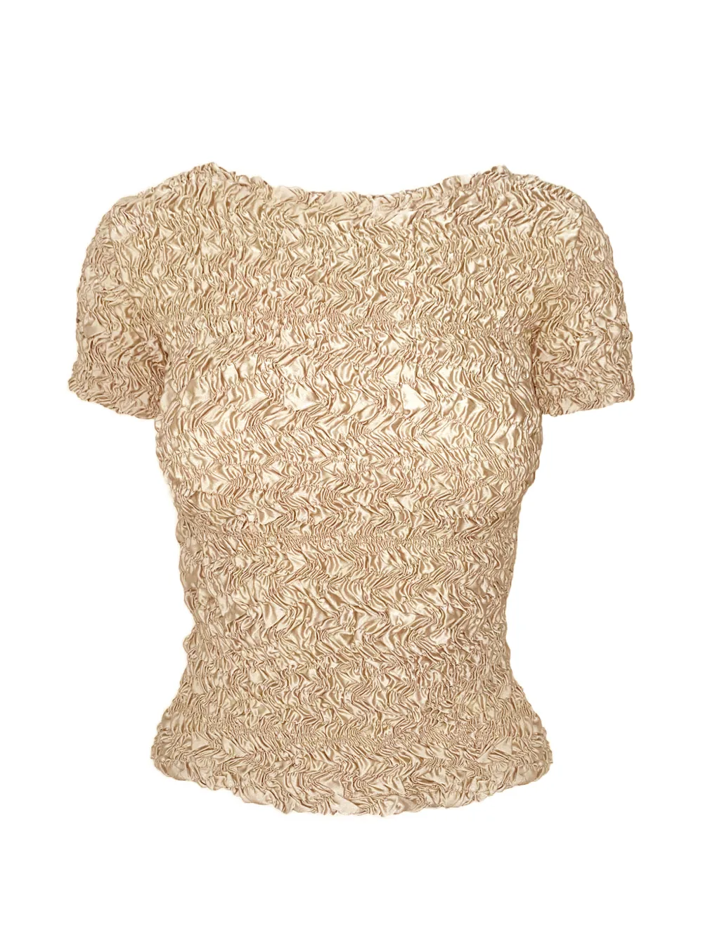 Contessa Mills Blair smocked short-sleeve T-shirt - Nude