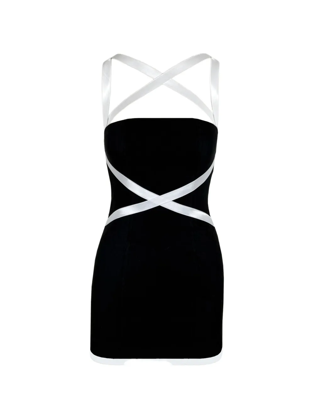 Contessa Mills criss-cross strap mini dress - Nero