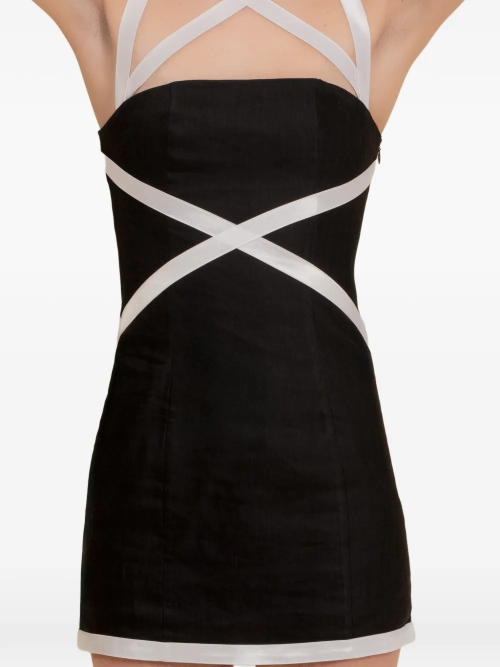 Contessa Mills Mini-jurk met gekruiste bandjes Zwart