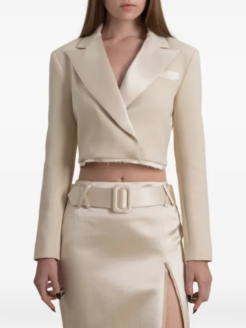 Contessa Mills Morgaine cropped raw-edge blazer