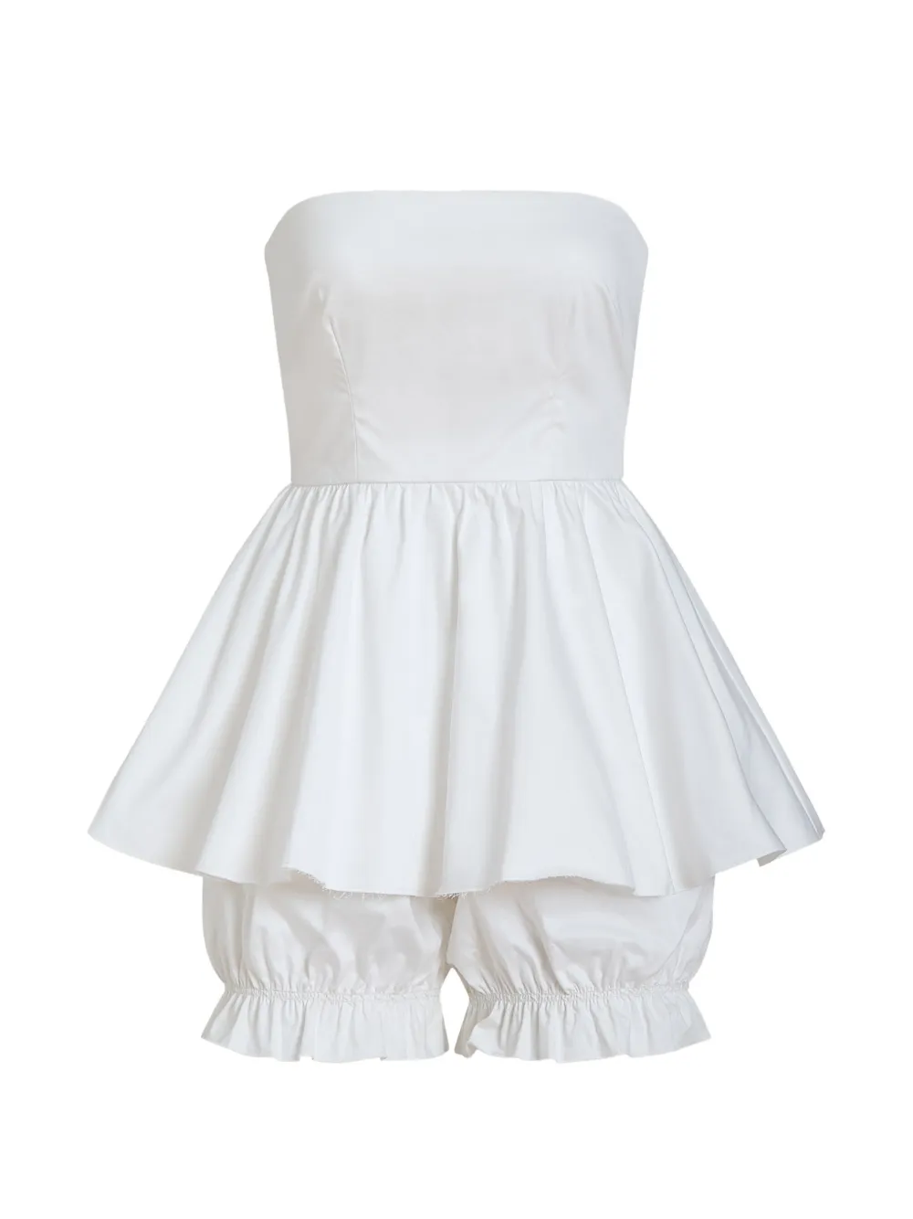 Contessa Mills Lulu peplum-hem romper - Bianco