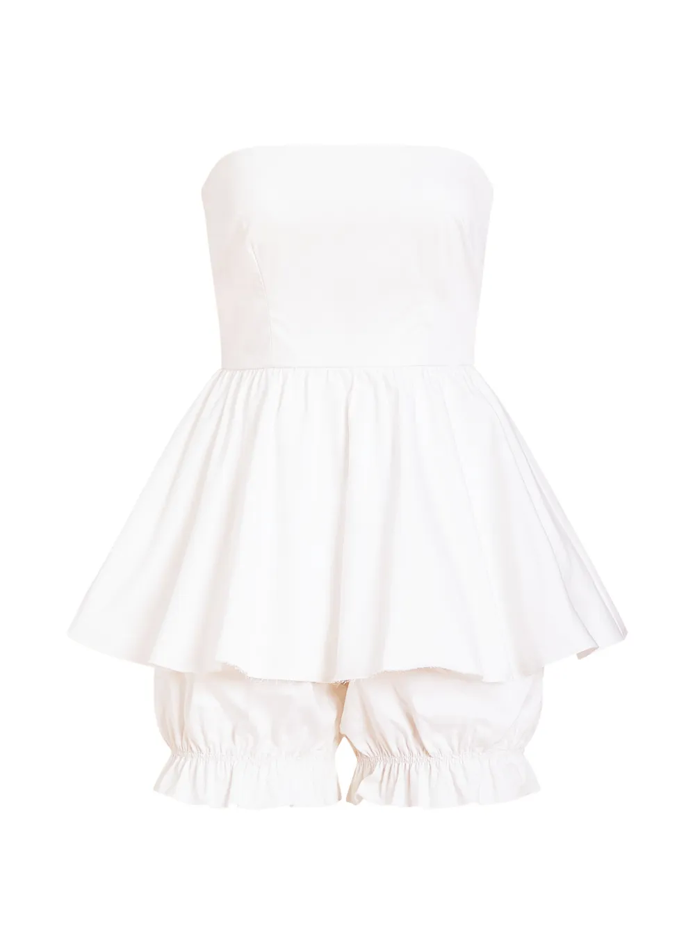 Contessa Mills Lulu peplum-hem romper - Bianco