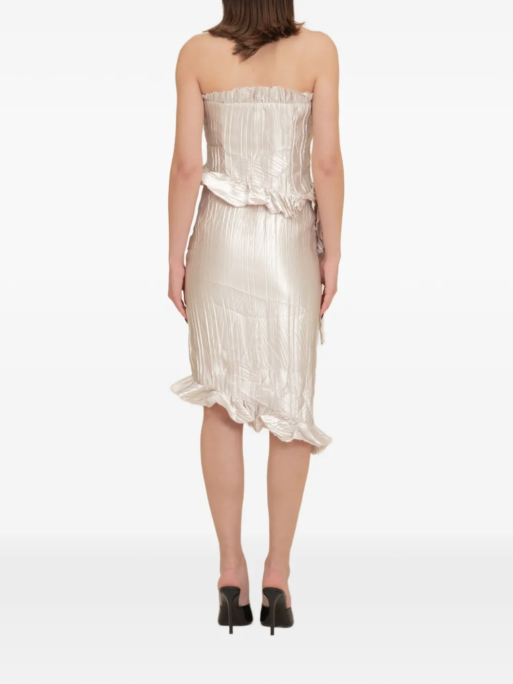 Contessa Mills Le Fay geplooide top met ruches Beige