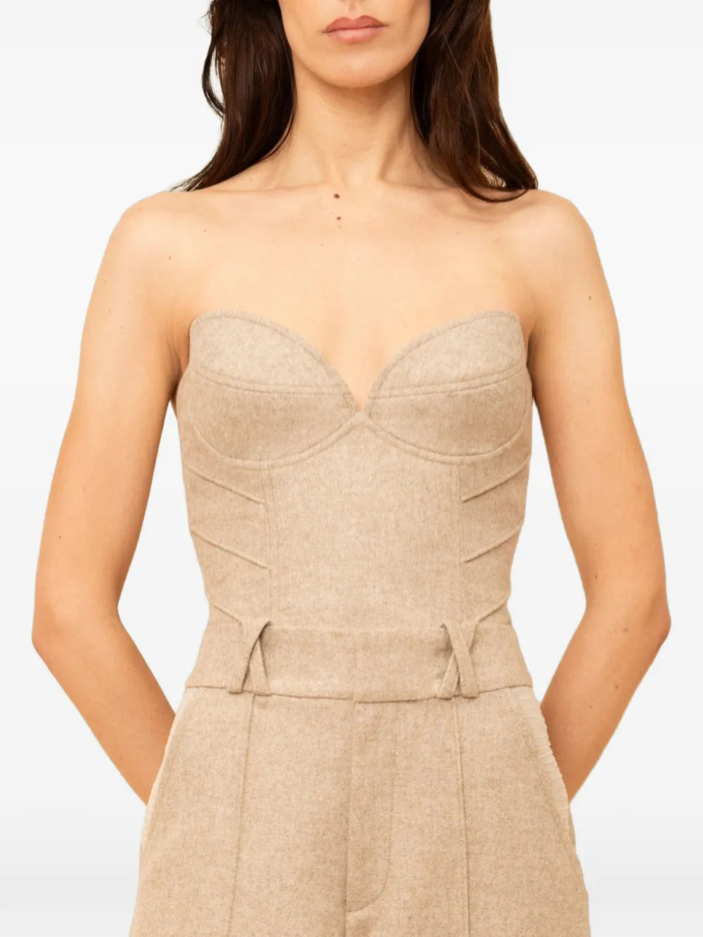 Contessa Mills Aconitum strapless wool corset - Toni neutri