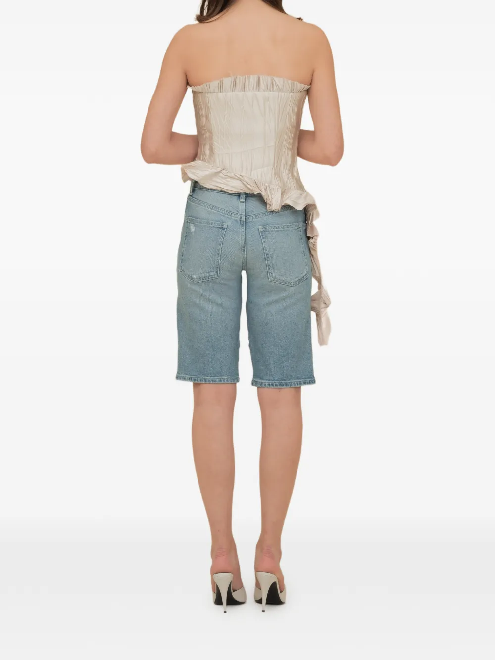 Contessa Mills Le Fay geplooide top met ruches Beige