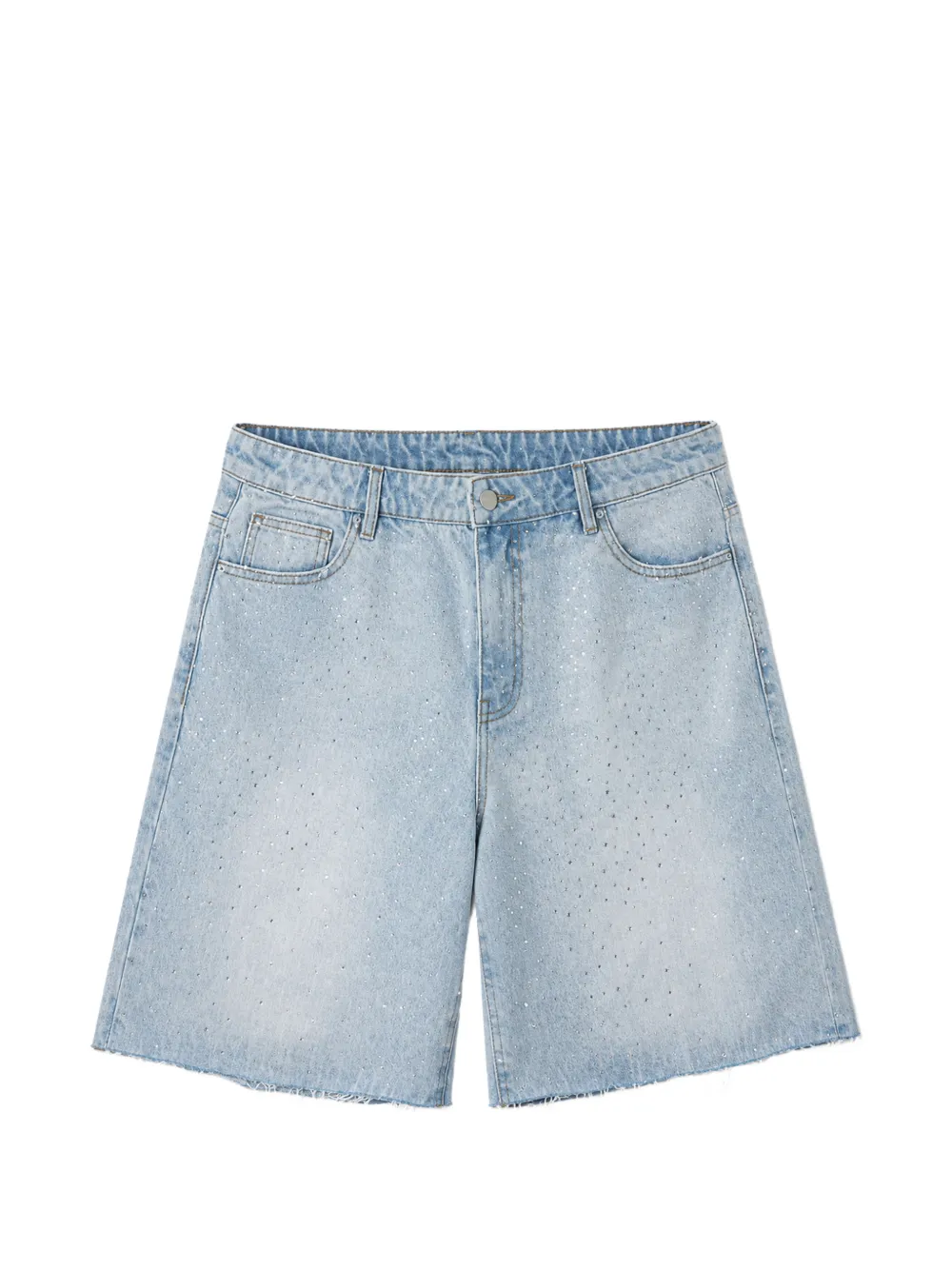 Happy Memories Don't Die Shorts denim con strass - Blu
