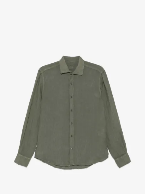 120% Lino Camisa mangas longas com abotoamento