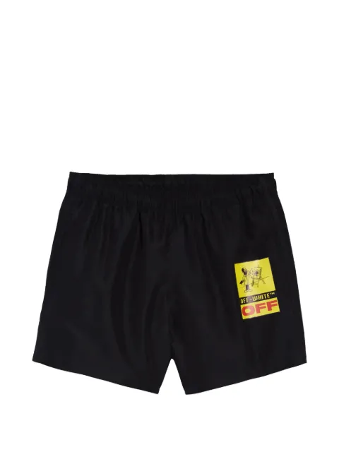 Off-White painter logo swim shorts