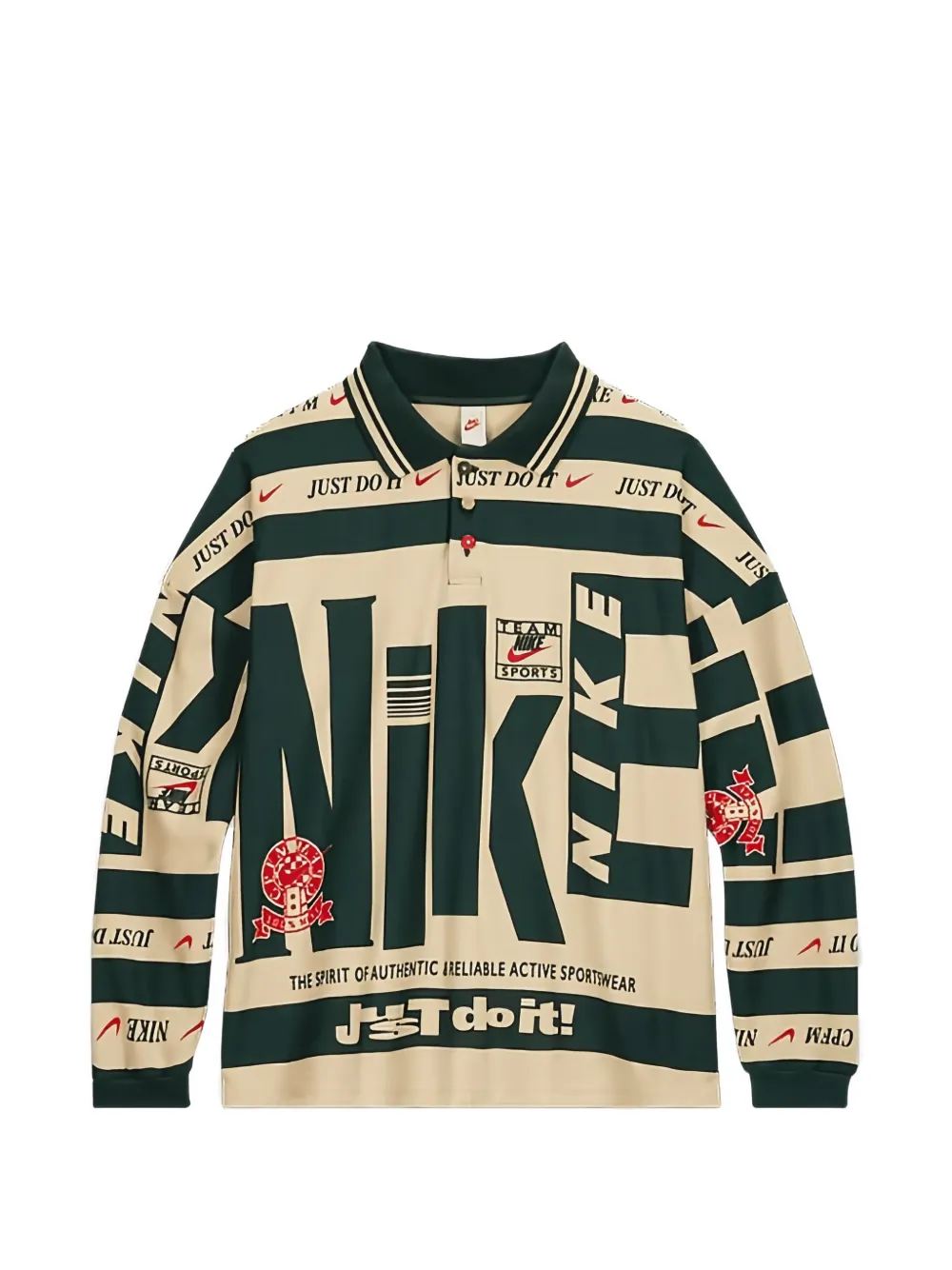 Nike x Cactus logo-print striped polo shirt - Green