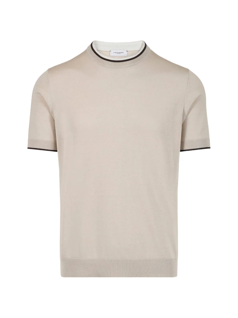 Paolo Pecora contrast-trim short-sleeve sweater - Toni neutri
