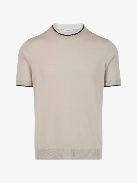 Paolo Pecora contrast-trim short-sleeve sweater