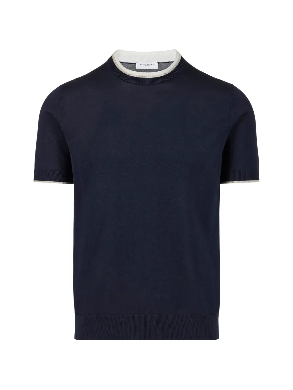 Paolo Pecora contrast-trim short-sleeve sweater - Blu
