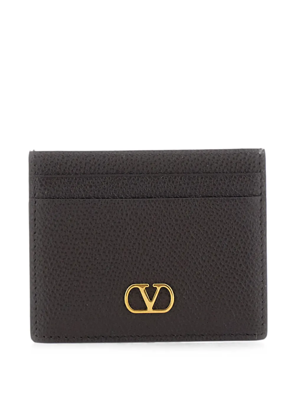 Valentino Garavani VLogo signature leather card holder - Marrone