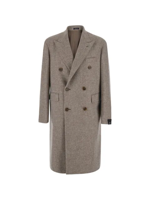 Tagliatore herringbone-pattern double-breasted coat