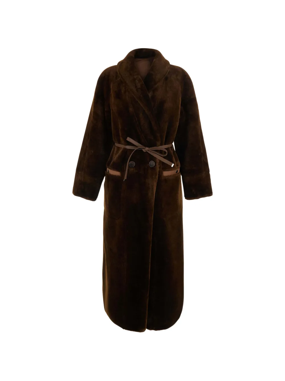 Urbancode Reversible Belted Coat In Brown