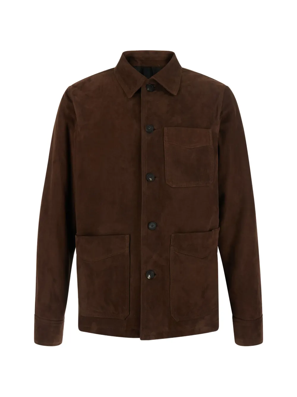 Tagliatore suede patch-pocket jacket - Braun