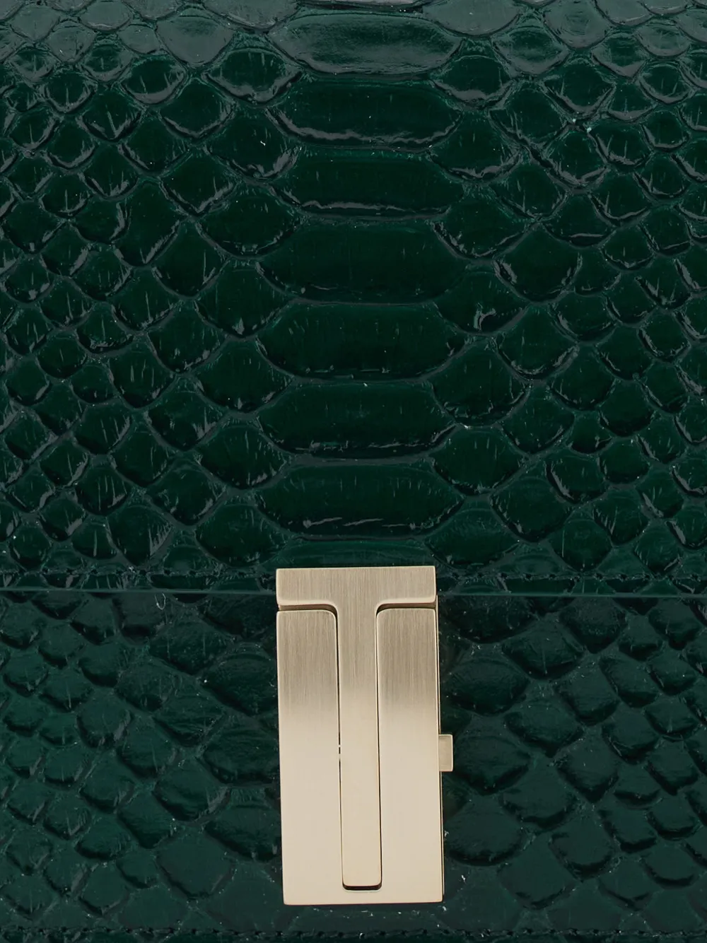 TOM FORD Mia schoudertas met slangen-effect en T-gesp Groen