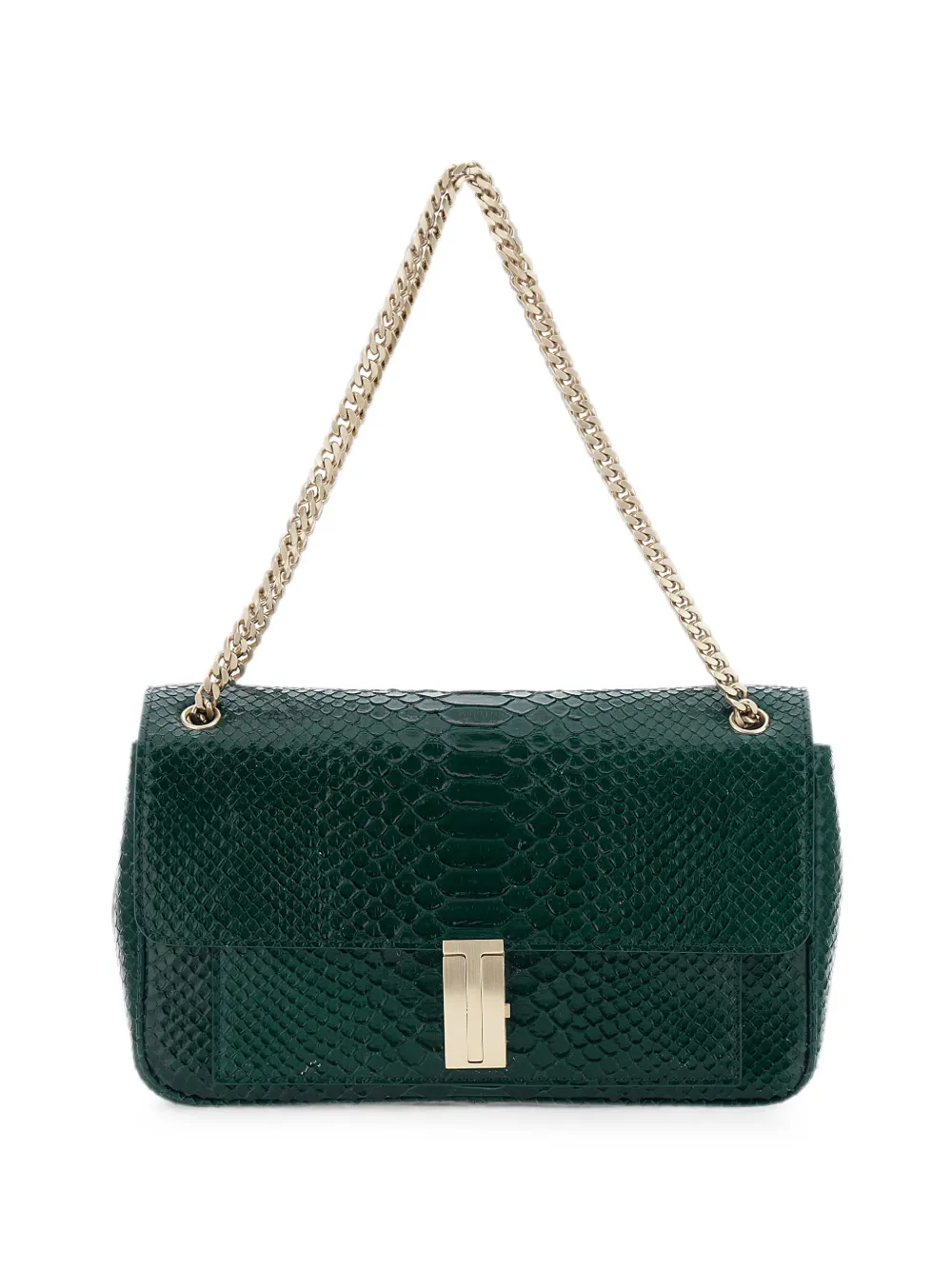 TOM FORD Mia snakeskin-effect T-clasp shoulder bag - Verde