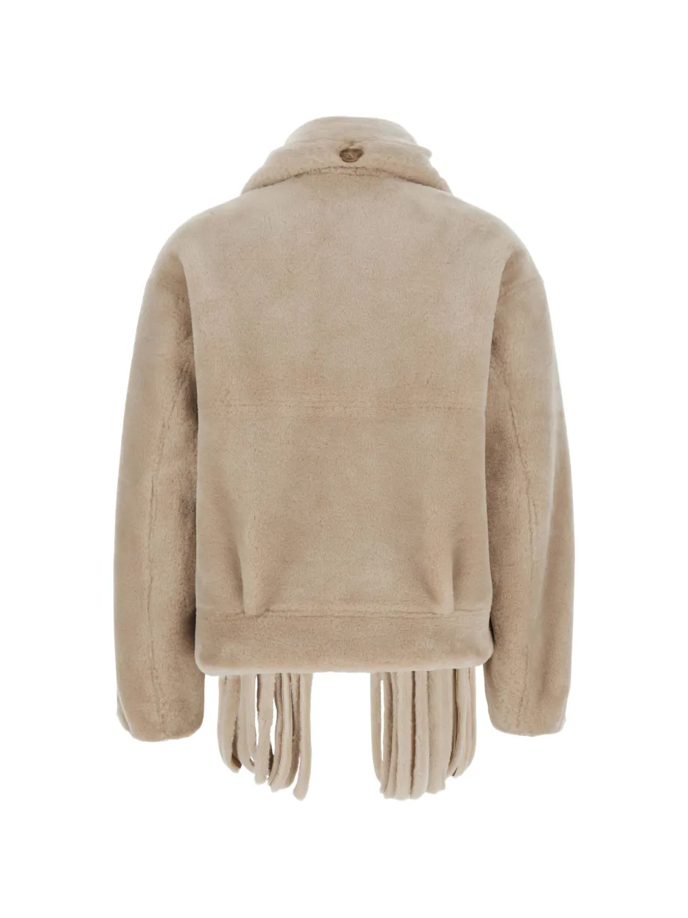 Urbancode Omkeerbare jas met franje Beige