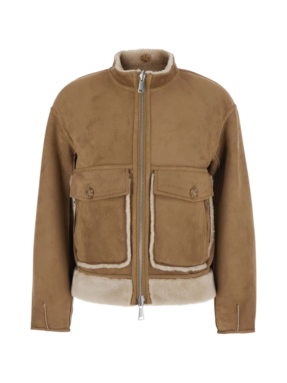 Urbancode Omkeerbare jas met franje Beige