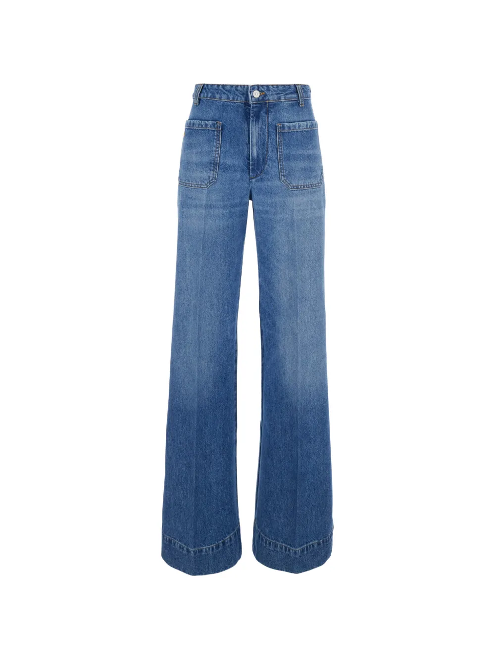 Victoria Beckham Alina patch-pocket wide-leg jeans Blauw