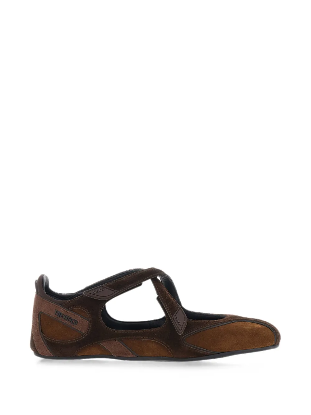 The Attico Floor 01 suede ballet flats - Marrone