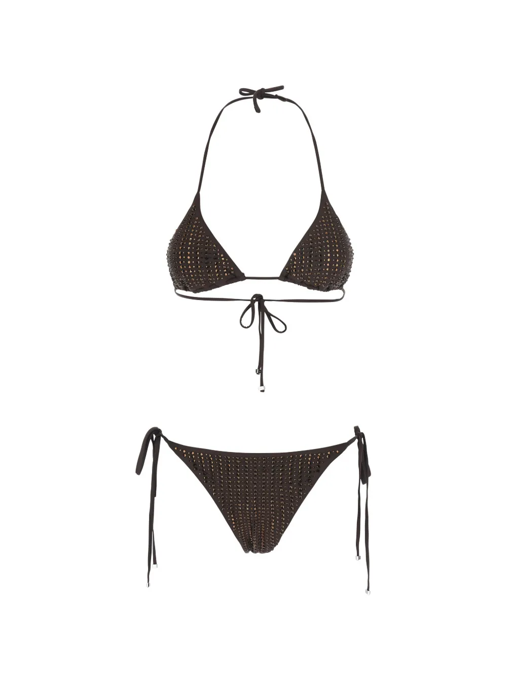 VENUJA Malibu crystal-embellished triangle bikini - Braun