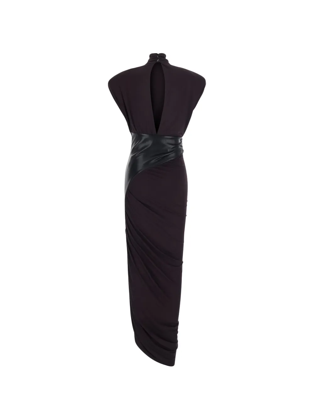 THE ANDAMANE Maxi-jurk met hoge hals en ruches Paars